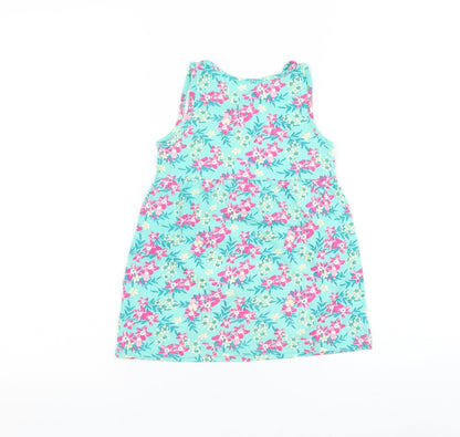 Lupilu Girls Multicoloured Floral Cotton Shift Size 12-18 Months Round Neck Pullover