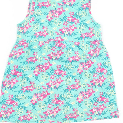 Lupilu Girls Multicoloured Floral Cotton Shift Size 12-18 Months Round Neck Pullover