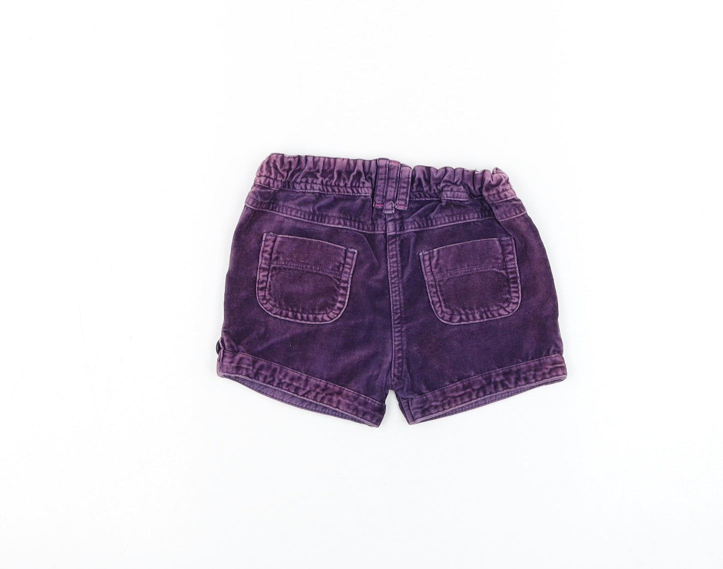 Cherokee Girls Purple Cotton Cropped Trousers Size 9-12 Months Button