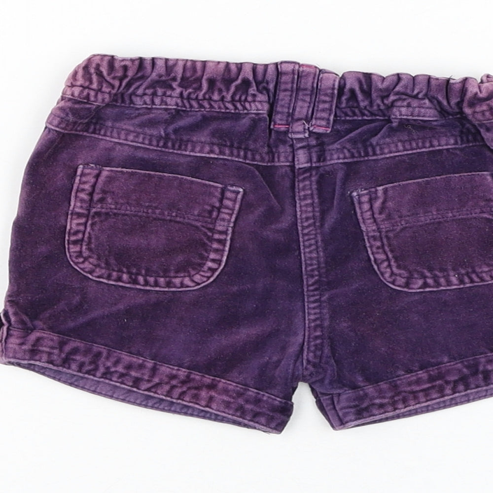 Cherokee Girls Purple Cotton Cropped Trousers Size 9-12 Months Button