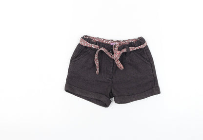 F&F Girls Brown Houndstooth Polyester Cropped Trousers Size 12-18 Months Tie - Shorts