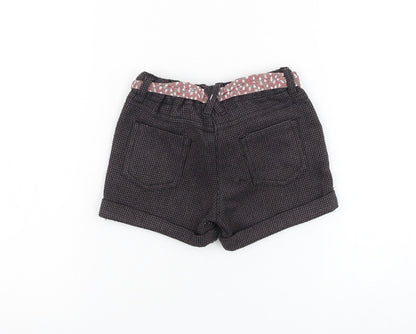 F&F Girls Brown Houndstooth Polyester Cropped Trousers Size 12-18 Months Tie - Shorts