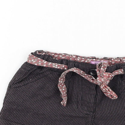 F&F Girls Brown Houndstooth Polyester Cropped Trousers Size 12-18 Months Tie - Shorts