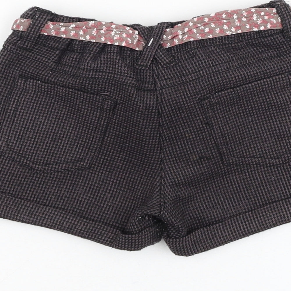 F&F Girls Brown Houndstooth Polyester Cropped Trousers Size 12-18 Months Tie - Shorts