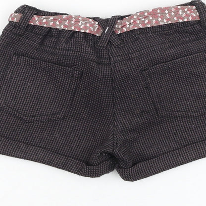 F&F Girls Brown Houndstooth Polyester Cropped Trousers Size 12-18 Months Tie - Shorts