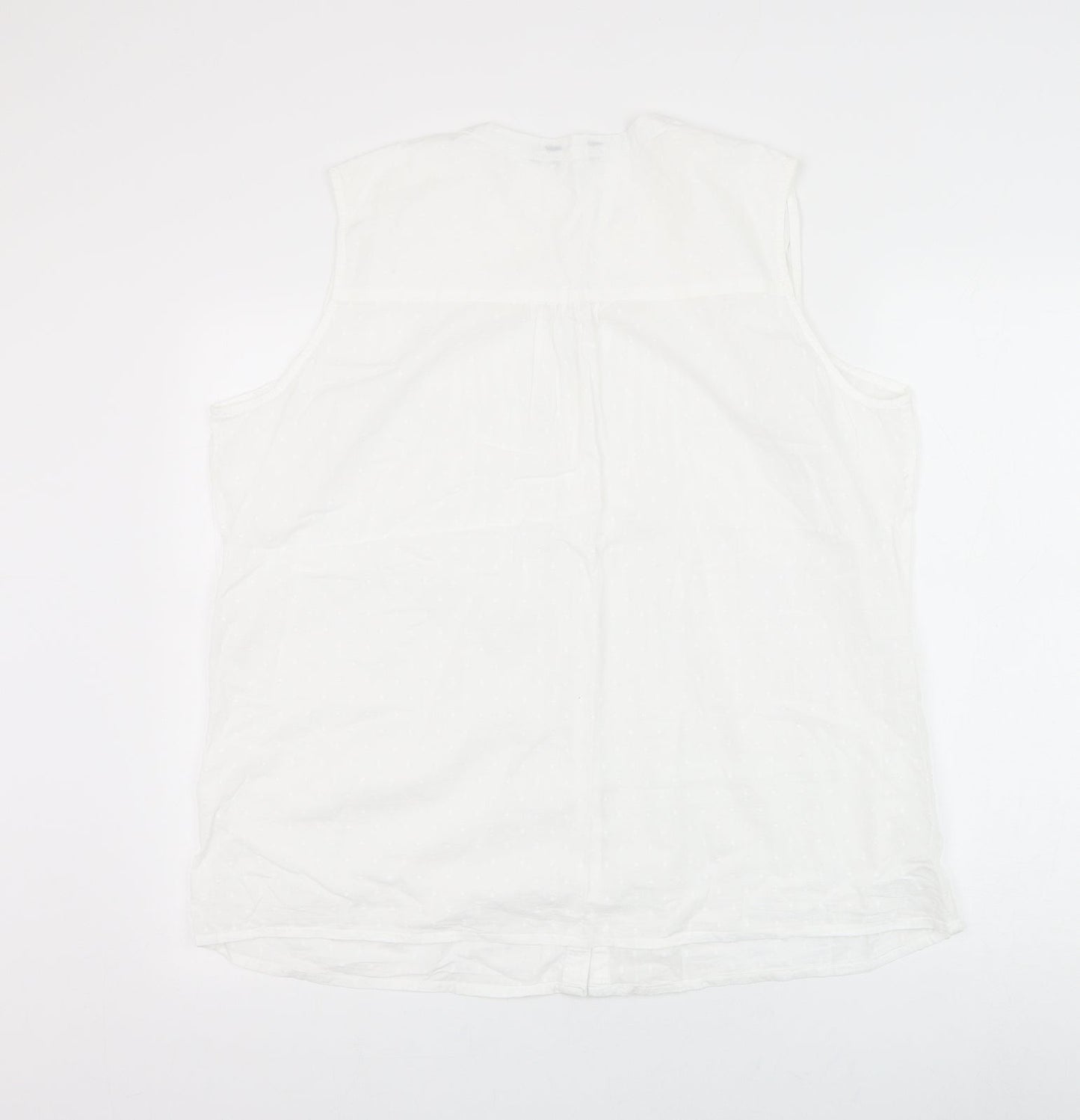 EWM Womens White Cotton Basic Button-Up Size XL V-Neck