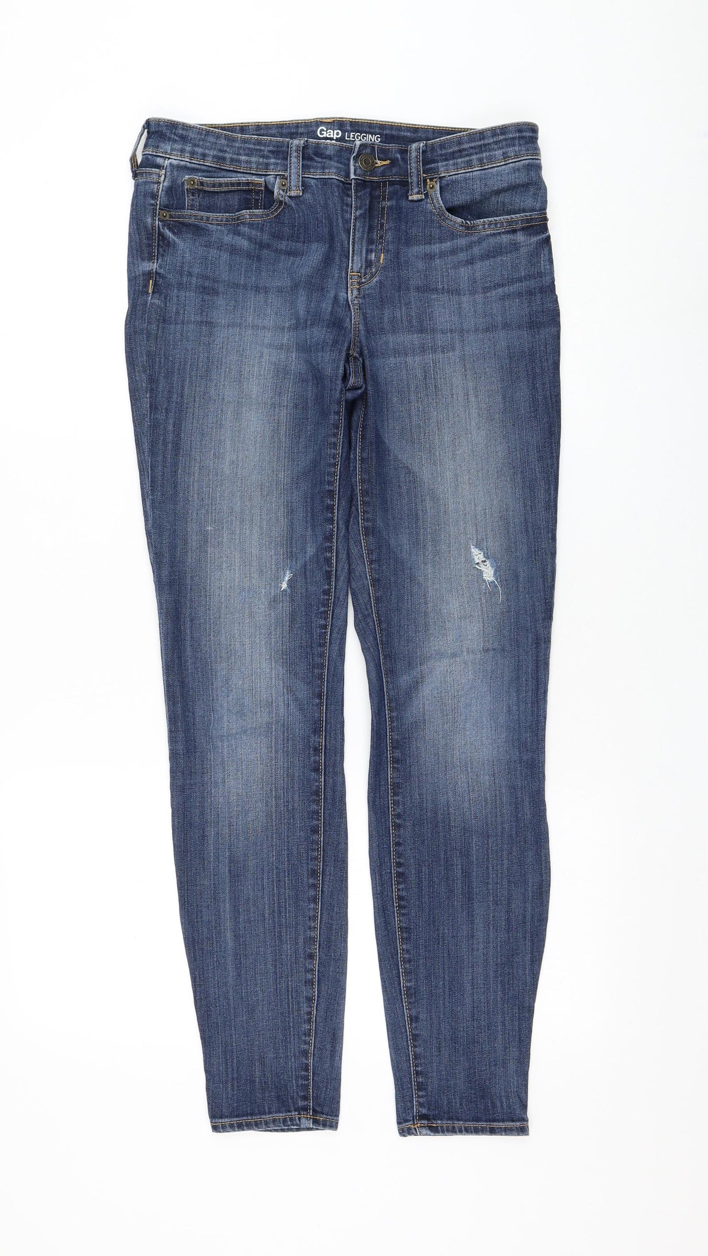 Gap Womens Blue Cotton Skinny Jeans Size 6 L29 in Regular Zip