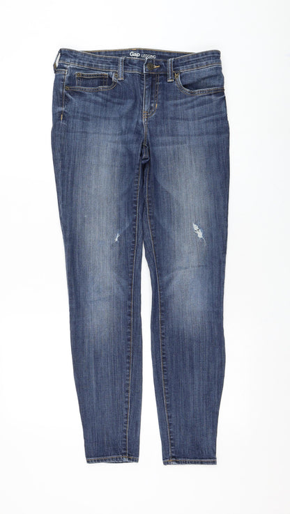 Gap Womens Blue Cotton Skinny Jeans Size 6 L29 in Regular Zip
