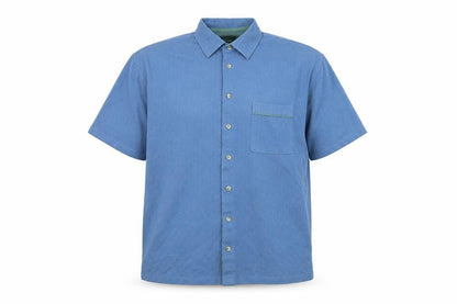 Mens UK Size XL Wolsey Blue  Button-Up Short Sleeve Casual Shirt