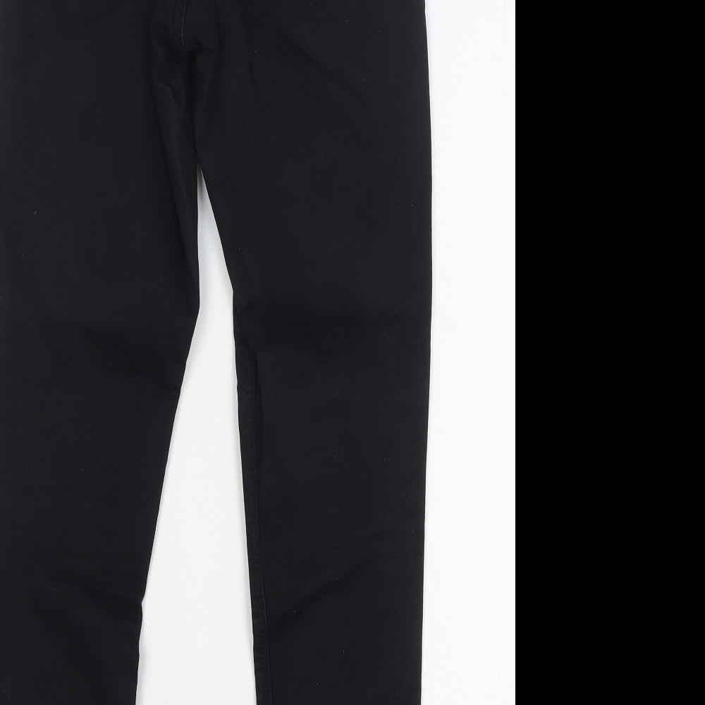 Topshop Womens Black Cotton Skinny Jeans Size 26 in L27 in Regular Button