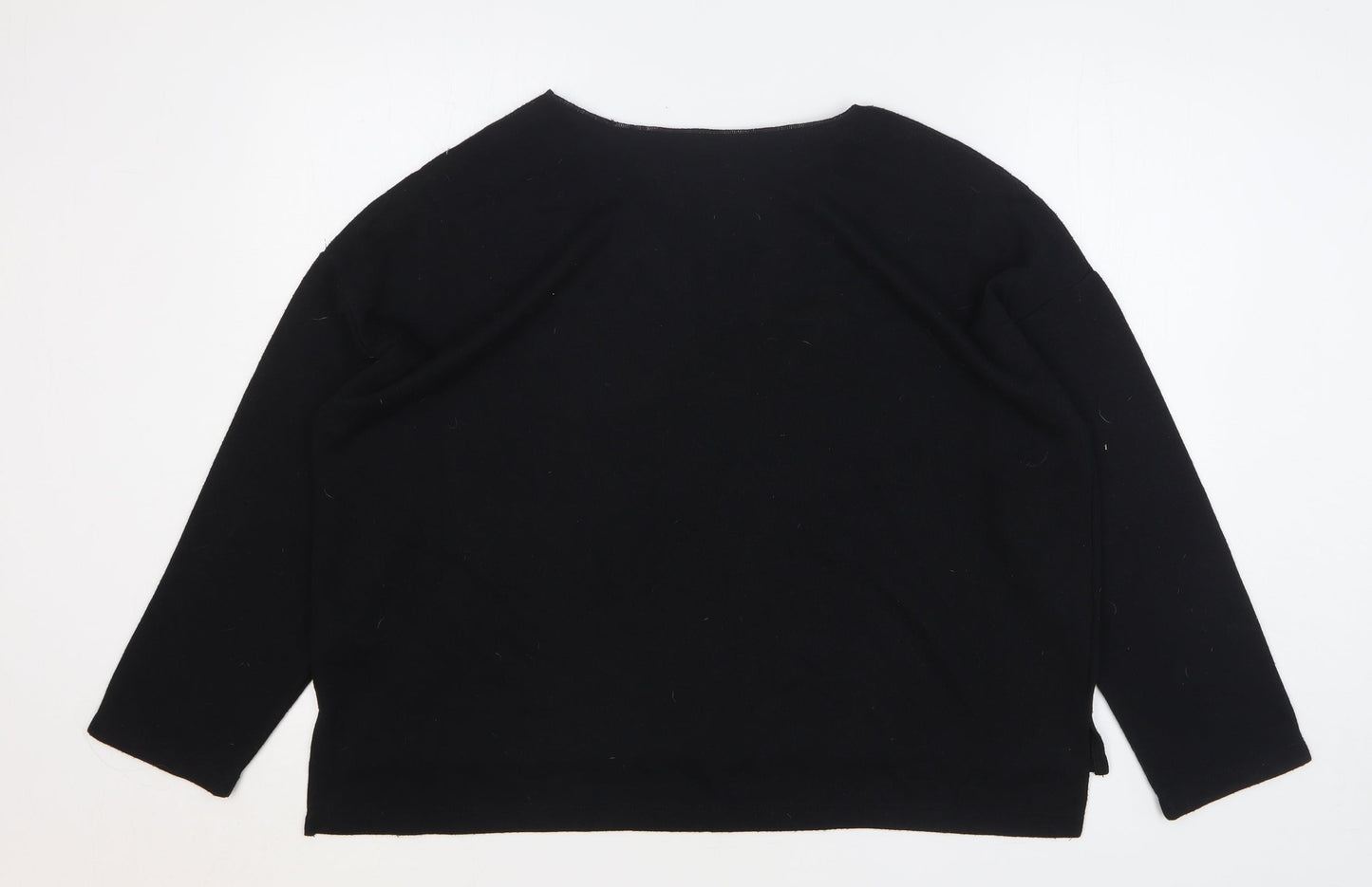 Primark Womens Black V-Neck Polyester Pullover Jumper Size 18