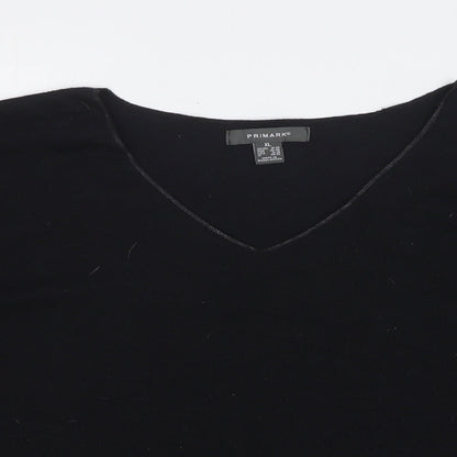 Primark Womens Black V-Neck Polyester Pullover Jumper Size 18