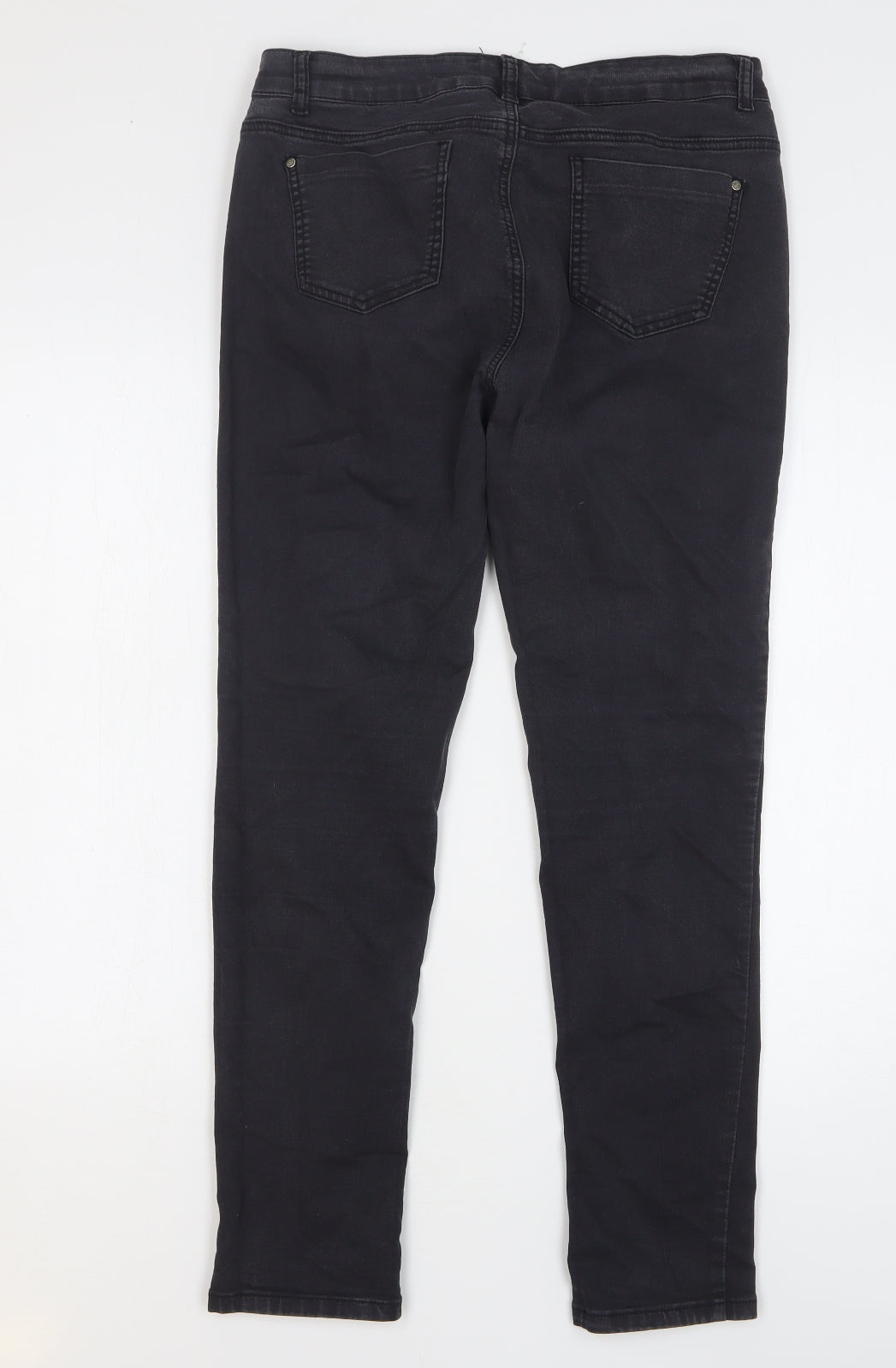True Denim Womens Black Cotton Skinny Jeans Size 14 L28 in Regular Button