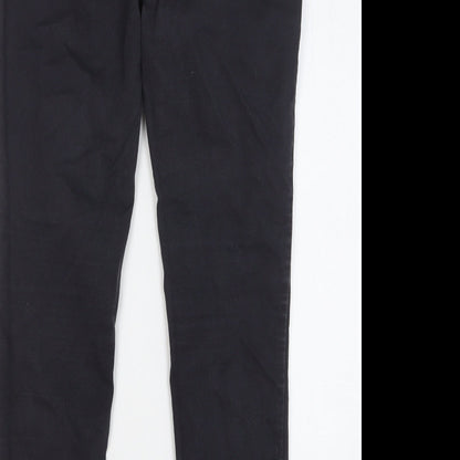 True Denim Womens Black Cotton Skinny Jeans Size 14 L28 in Regular Button