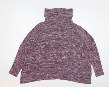Primark Womens Purple Roll Neck Polyester Pullover Jumper Size 10