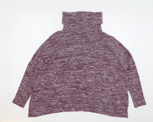 Primark Womens Purple Roll Neck Polyester Pullover Jumper Size 10