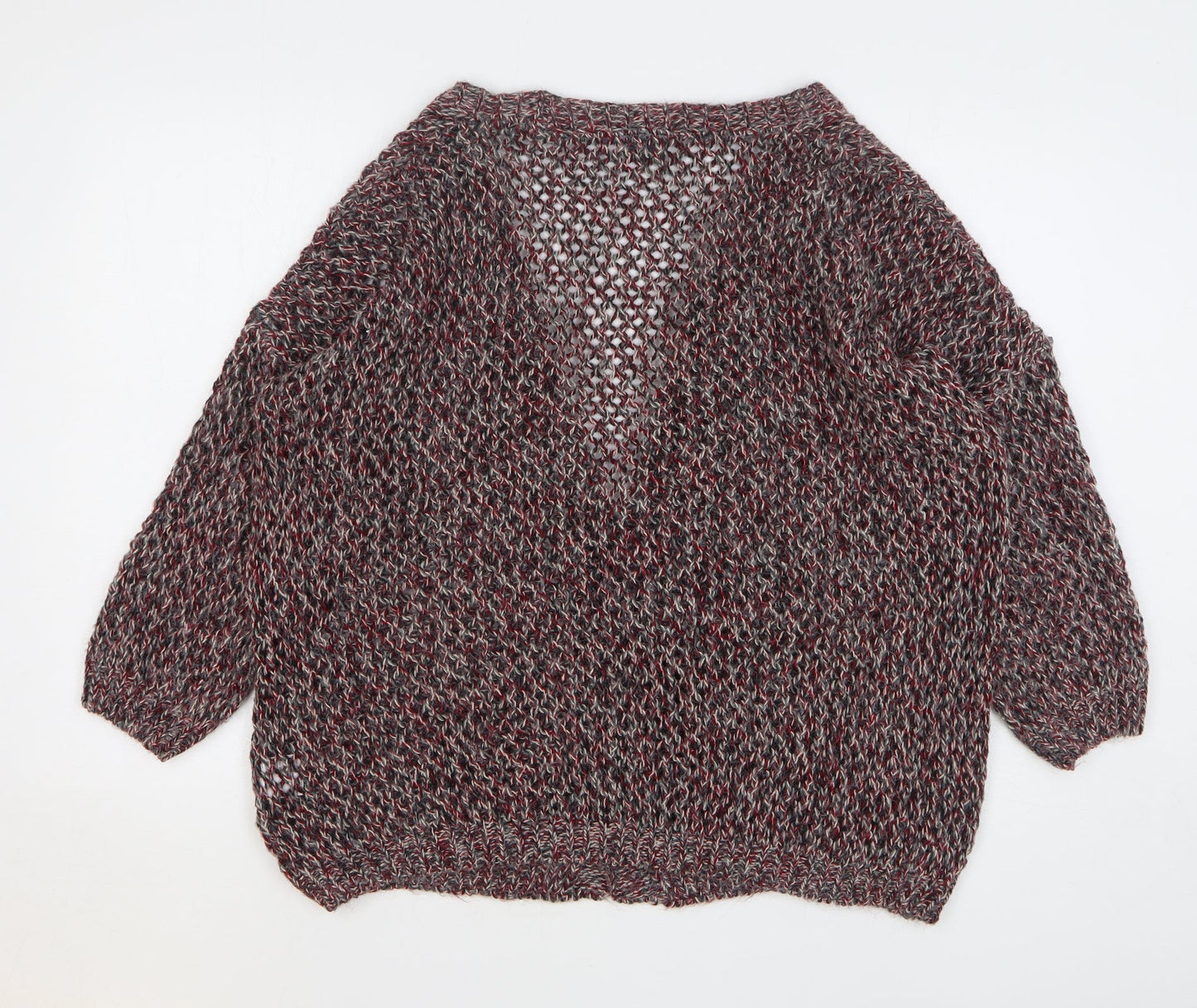 Womens UK Size M Sparkle & Fade Red Cardigan Jumper