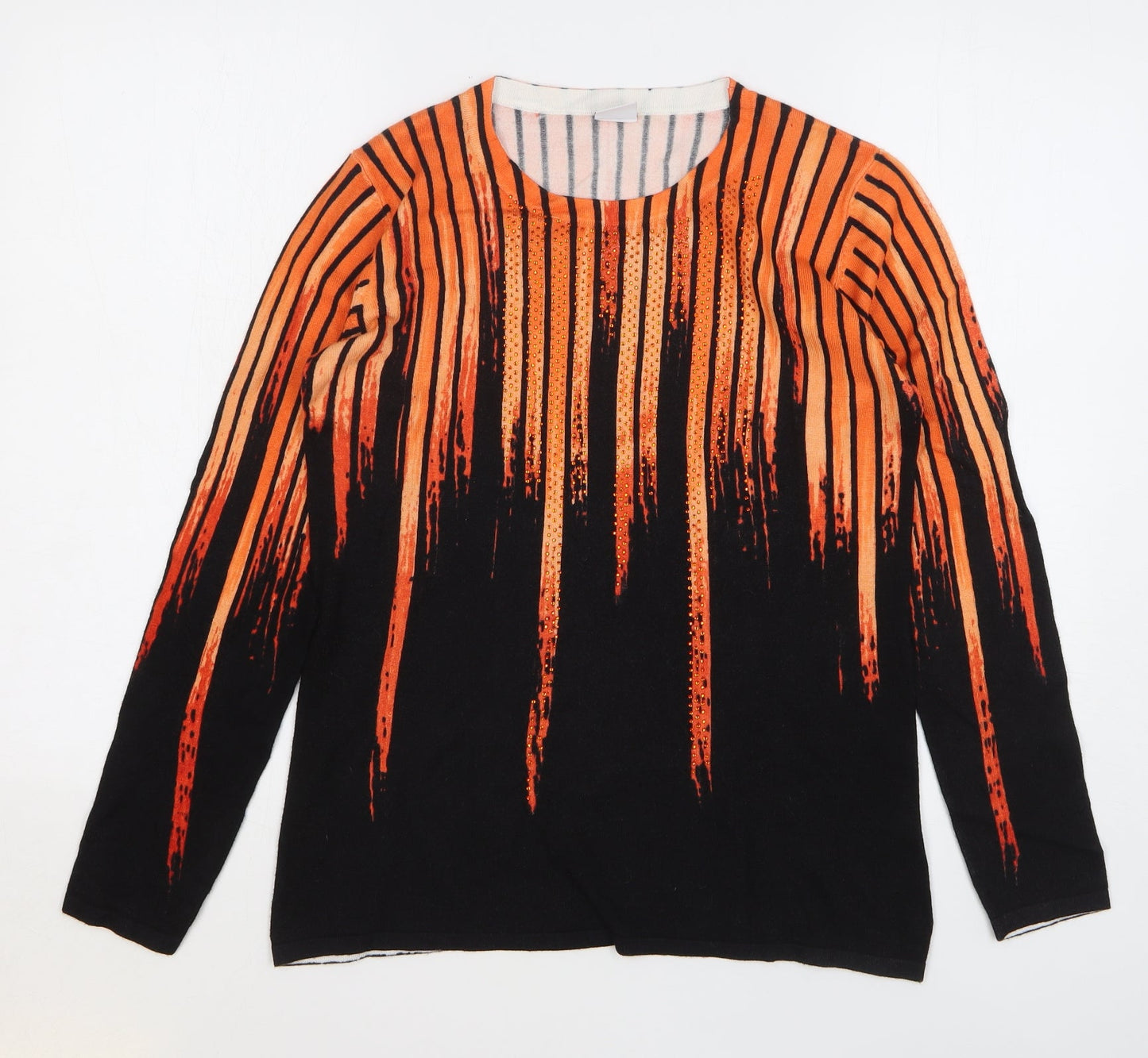 Womens UK Size S Mitzy Orange Pullover Jumper