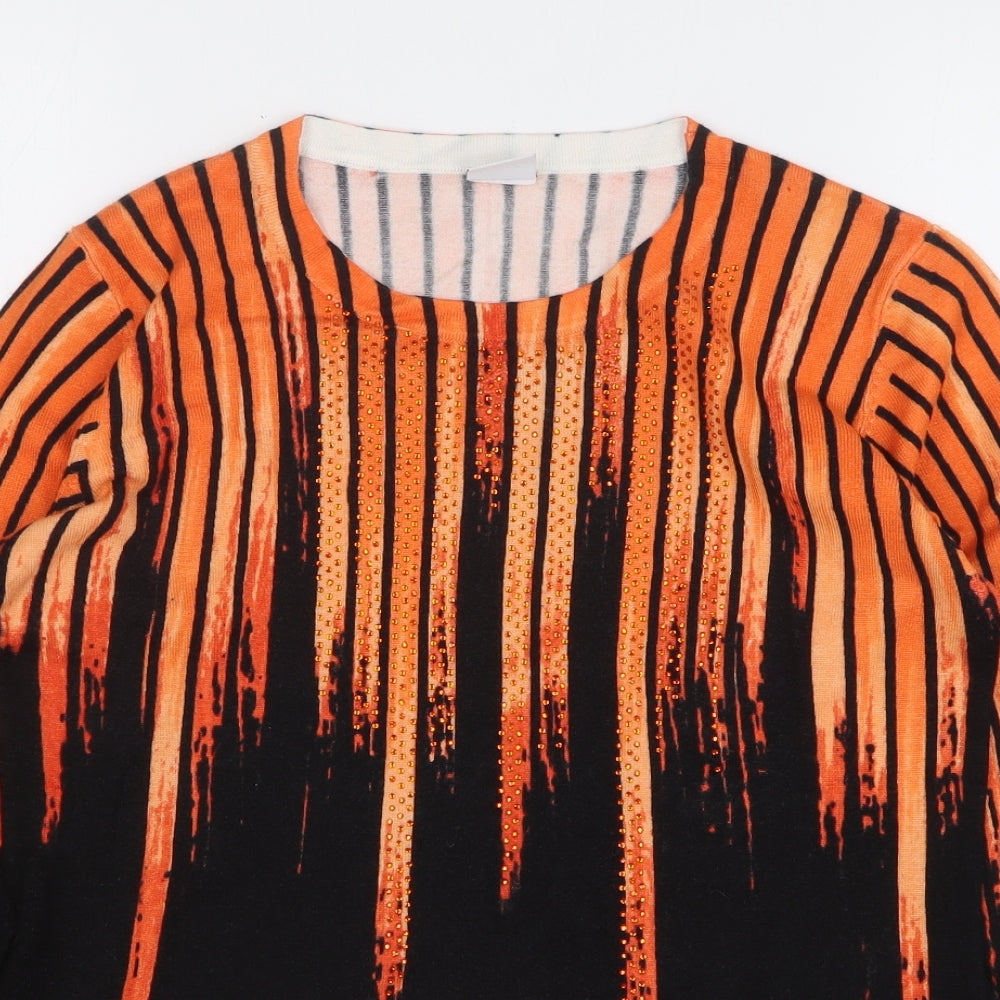 Womens UK Size S Mitzy Orange Pullover Jumper