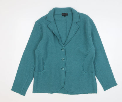 Paramour Womens Green Wool Jacket Blazer Size XL
