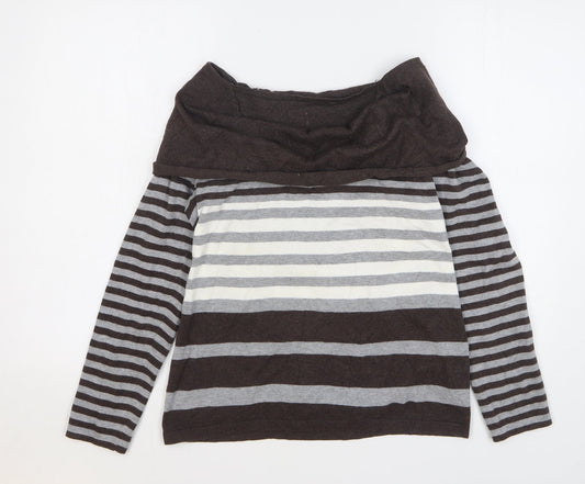 Gerry Weber Womens Multicoloured Roll Neck Striped Viscose Pullover Jumper Size 14