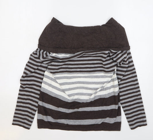 Gerry Weber Womens Multicoloured Roll Neck Striped Viscose Pullover Jumper Size 14