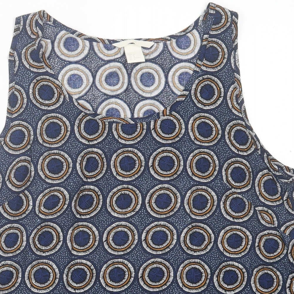 Womens UK Size 10 H&M Blue Basic Tank