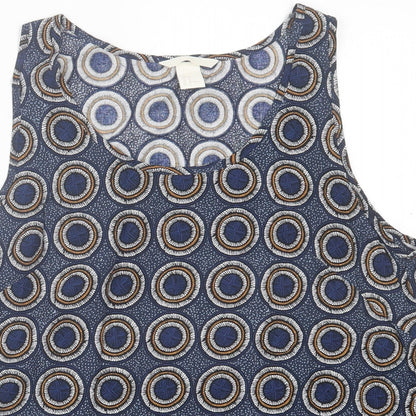 Womens UK Size 10 H&M Blue Basic Tank