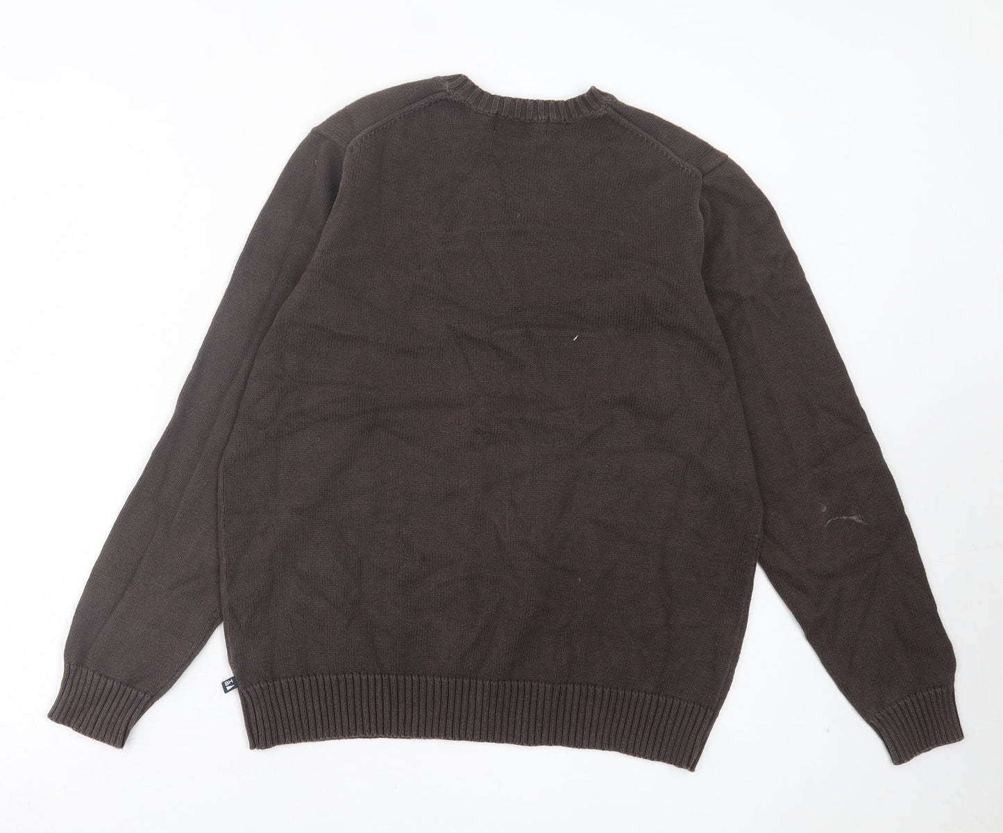 Marks and Spencer Mens Brown V-Neck Acrylic Pullover Jumper Size M