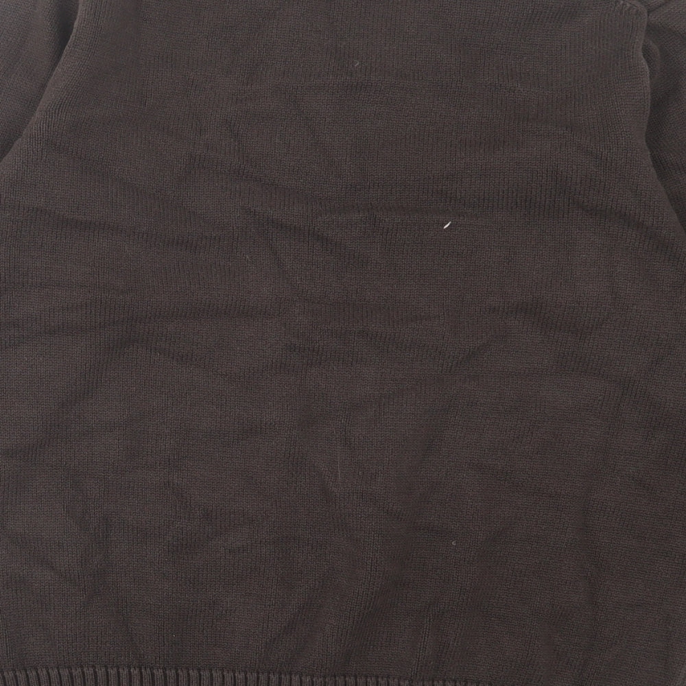 Marks and Spencer Mens Brown V-Neck Acrylic Pullover Jumper Size M
