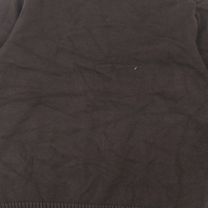 Marks and Spencer Mens Brown V-Neck Acrylic Pullover Jumper Size M