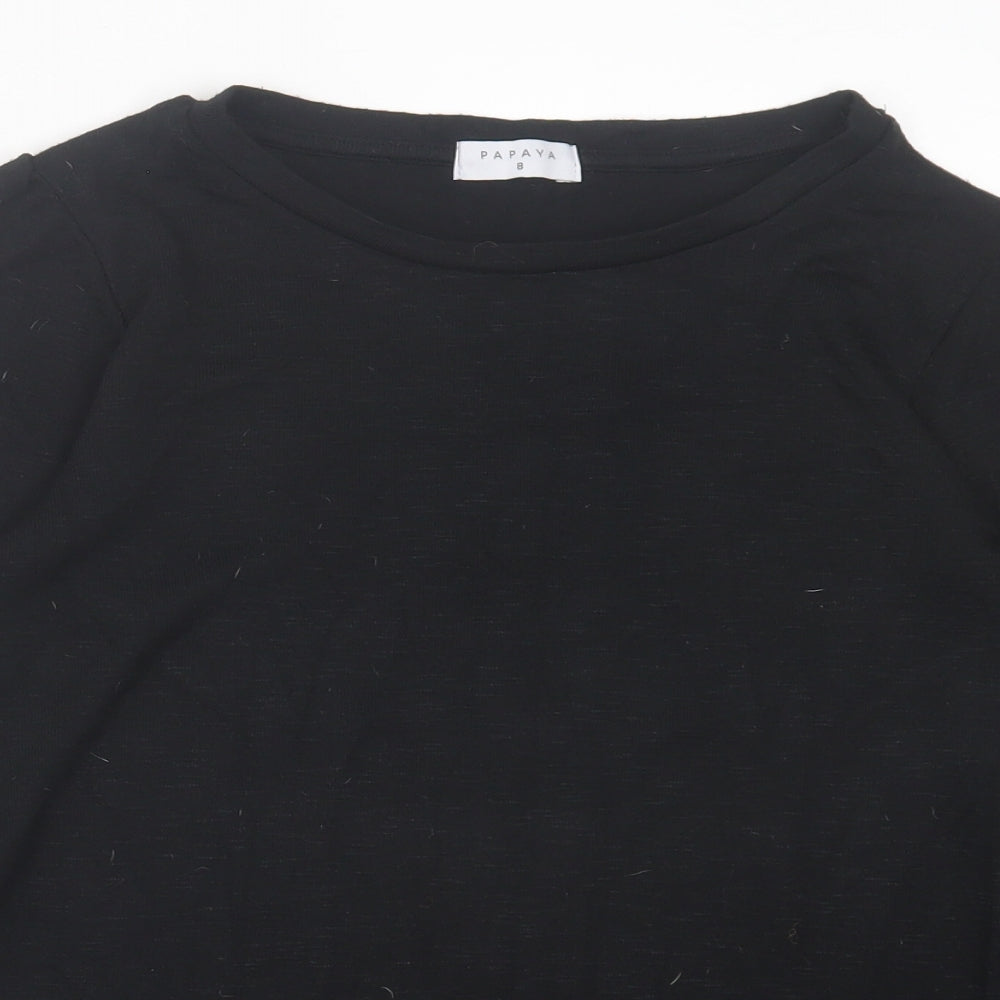 Womens UK Size 8 Papaya Black Pullover Jumper