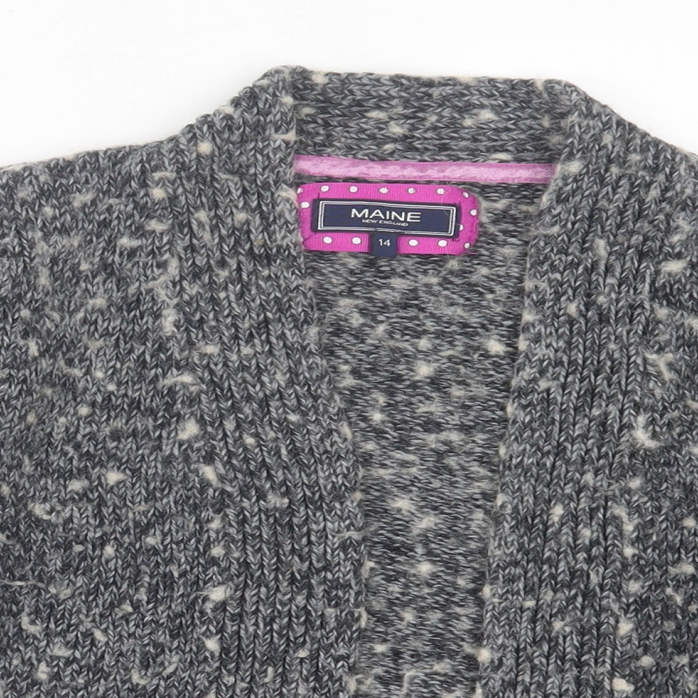 Womens UK Size 14 Maine Grey Cardigan Jumper
