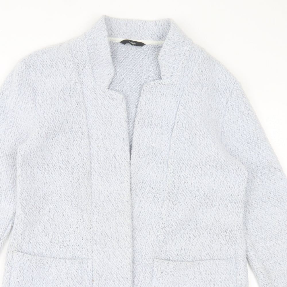 George Womens Blue V-Neck Polyester Cardigan Jumper Size 10