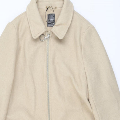 Primark Womens Beige Pea Coat Coat Size 12 Zip