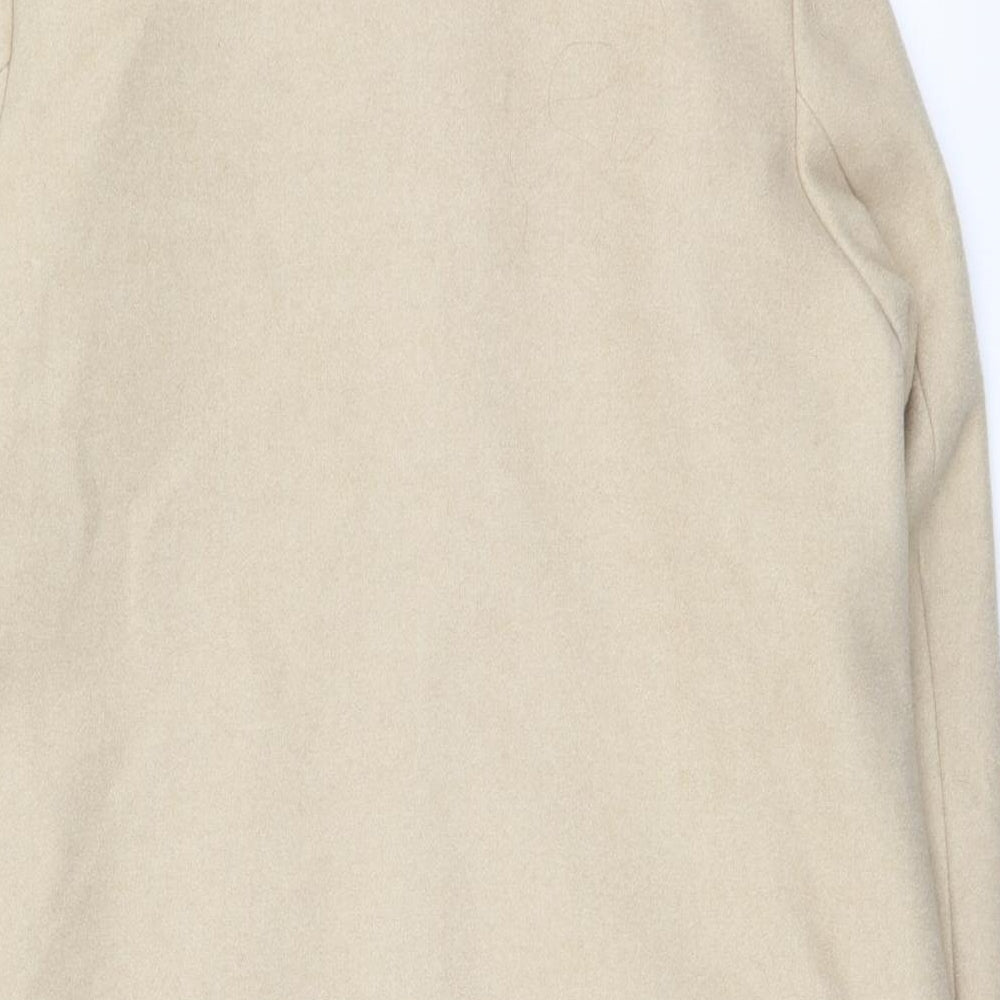 Primark Womens Beige Pea Coat Coat Size 12 Zip