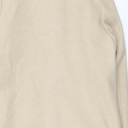 Primark Womens Beige Pea Coat Coat Size 12 Zip