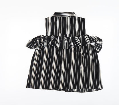 Womens UK Size 14 New Look Black Basic Button-Up