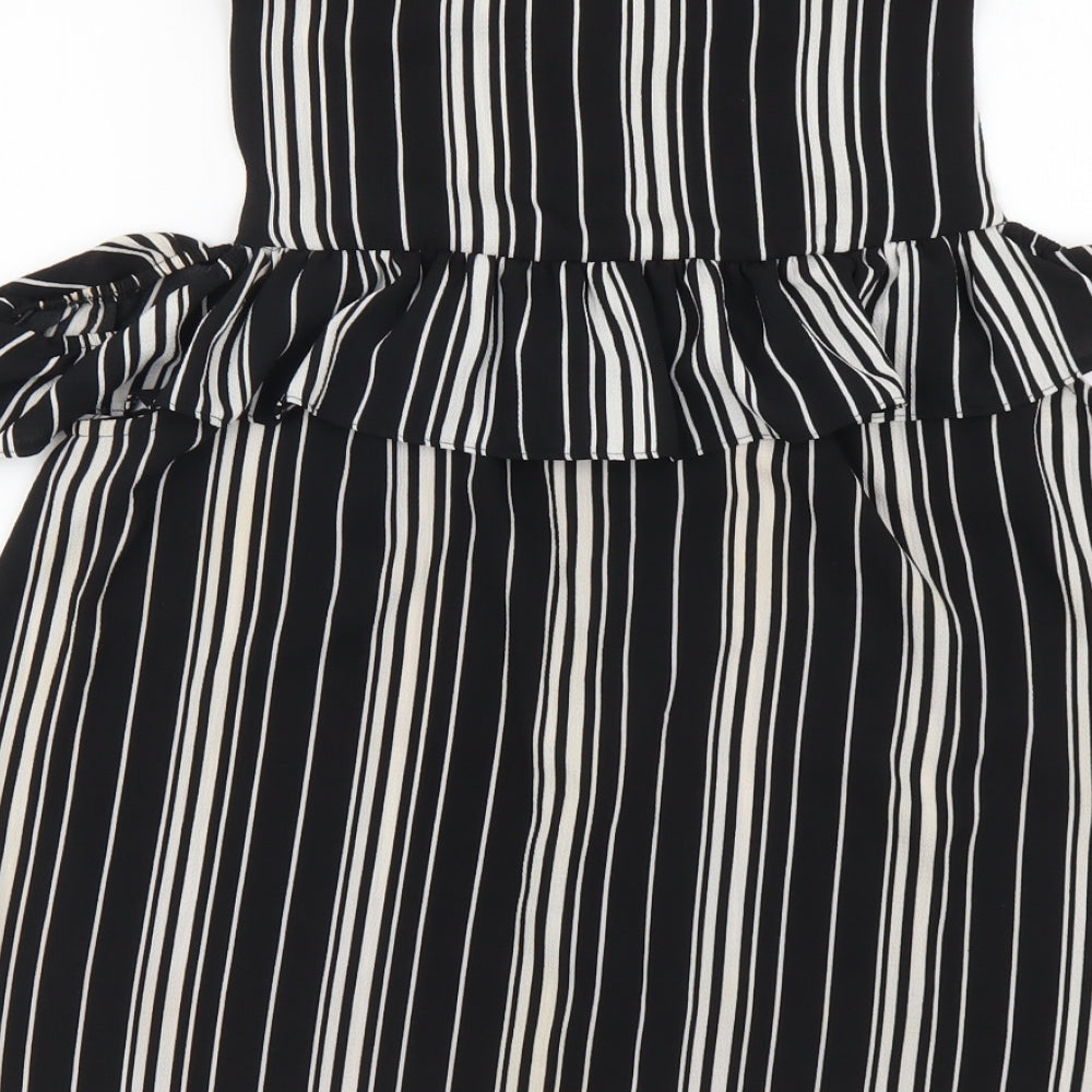 Womens UK Size 14 New Look Black Basic Button-Up
