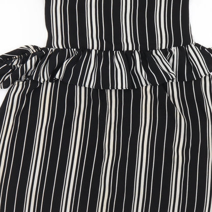 Womens UK Size 14 New Look Black Basic Button-Up