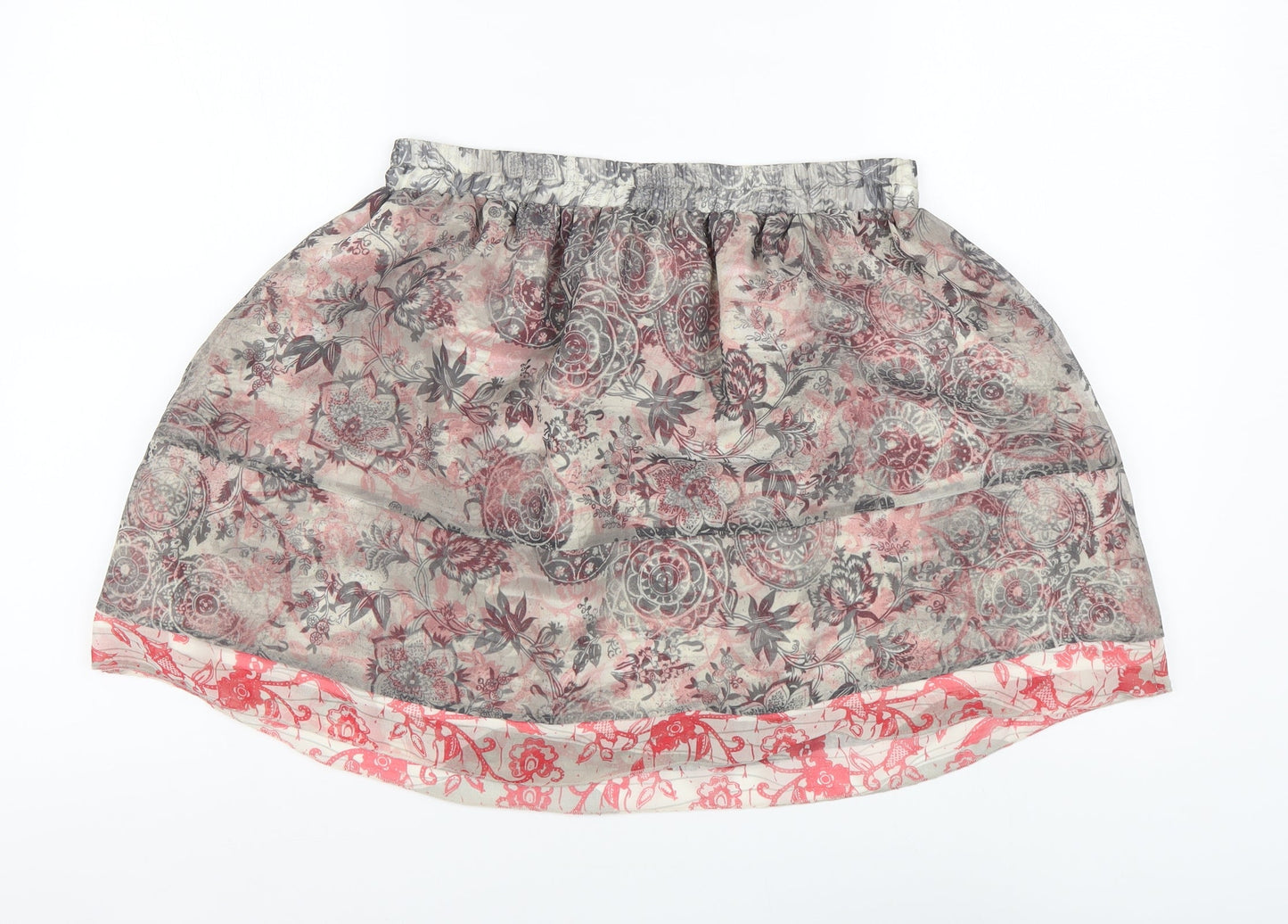 Marks and Spencer Womens Multicoloured Floral Polyester Skater Skirt Size 12 Button