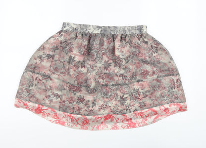 Marks and Spencer Womens Multicoloured Floral Polyester Skater Skirt Size 12 Button