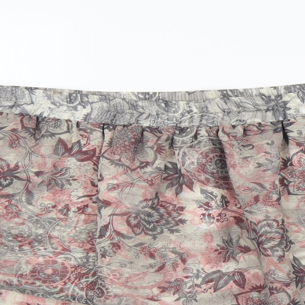 Marks and Spencer Womens Multicoloured Floral Polyester Skater Skirt Size 12 Button