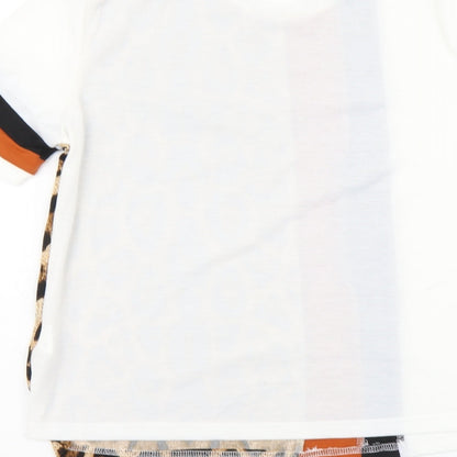 SheIn Womens Multicoloured Animal Print Polyester Basic T-Shirt Size XS Round Neck - Leopard print