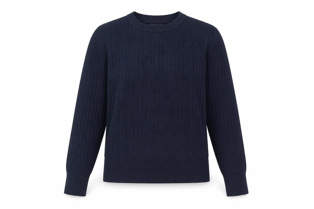 H&M Womens Blue Round Neck Viscose Pullover Jumper Size S
