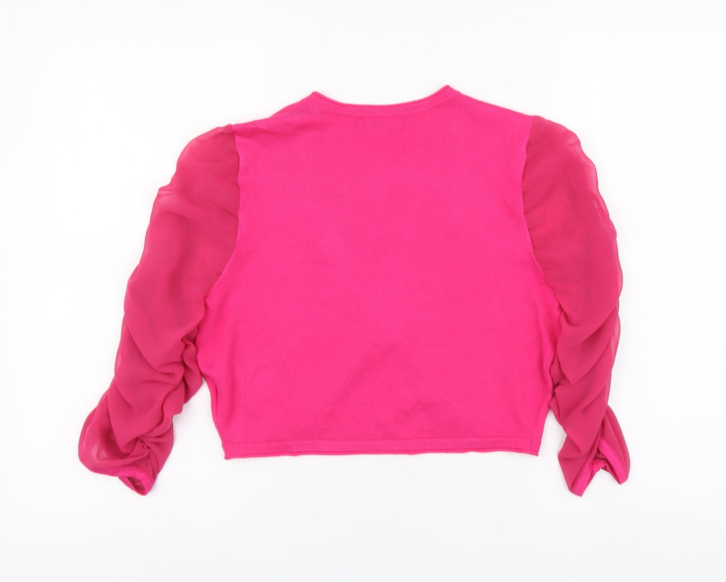 K Derhy Womens Pink V-Neck Viscose Shrug Jumper Size M