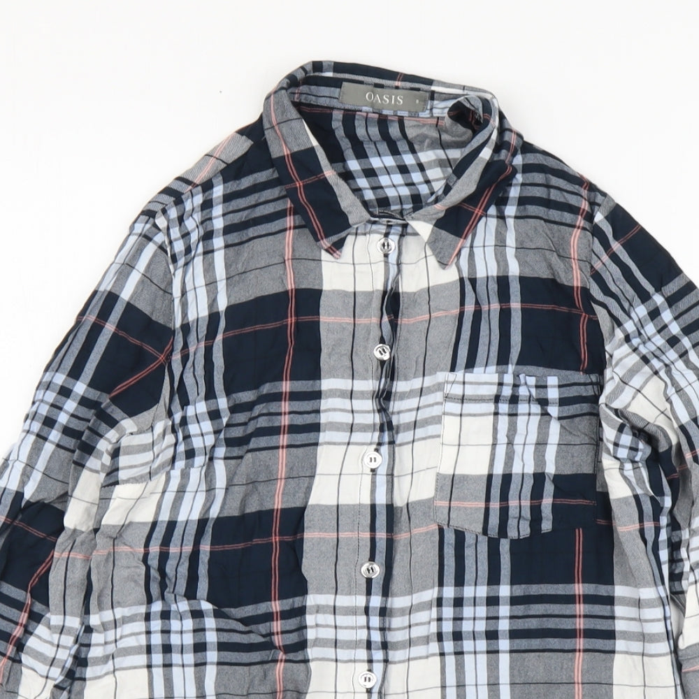 Womens UK Size 8 Oasis Multicoloured Basic Button-Up