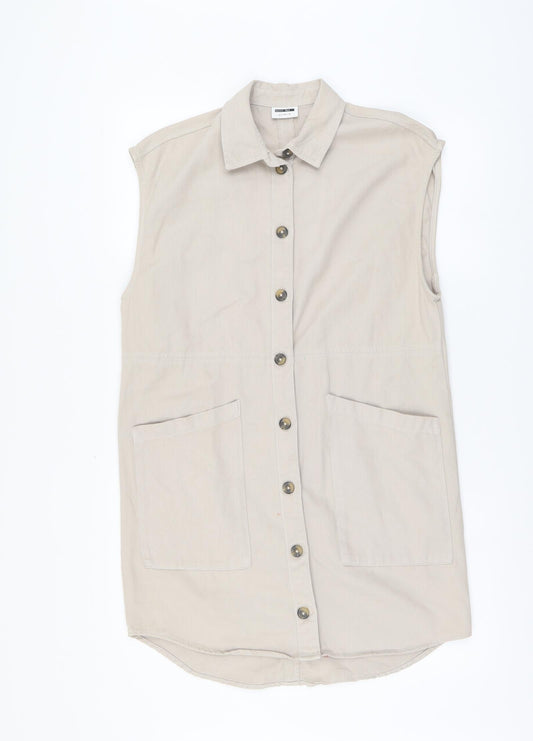 Noisy may Womens Beige Gilet Blazer Size XS Button