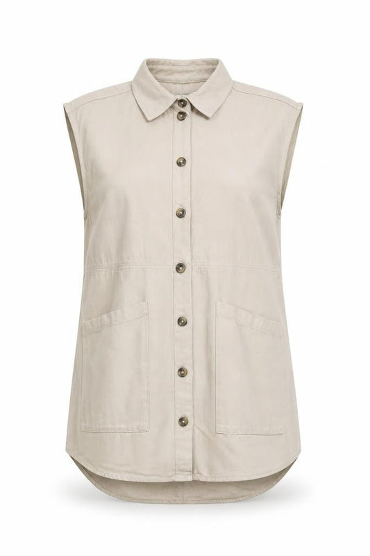 Womens UK Size XS Noisy may Beige Gilet