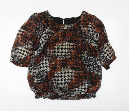 Womens UK Size 8 David Emanuel Brown Basic Blouse
